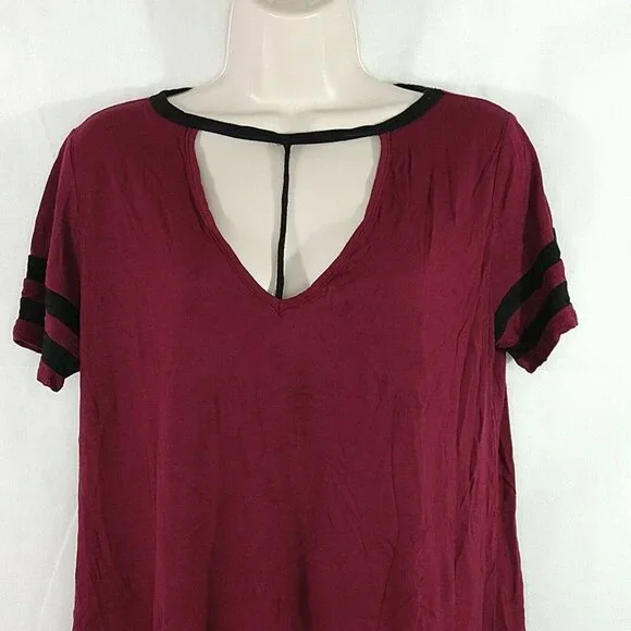 Bozzolo Shirt T-shirt Knit Top V-neck Women Size M - Picture 2 of 5